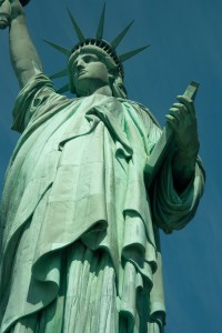 Vue globale de la statue de liberté