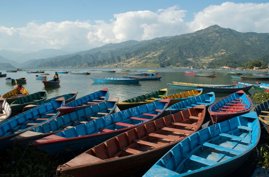Barques à Pokhara